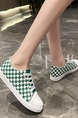 Green White Canvas Round Toe Platform Lace Up Rubber Shoes