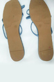 Blue Leather Open Toe Platform Sandals