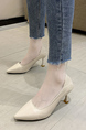 Beige Leather Pointed Toe Platform Stiletto Heels