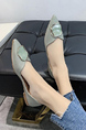 Green Leather Pointed Toe Platform Flats