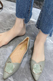 Green Leather Pointed Toe Platform Flats