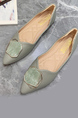 Green Leather Pointed Toe Platform Flats