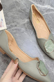 Green Leather Pointed Toe Platform Flats