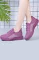 Purple Mesh Round Toe Platform Lace Up Rubber Shoes