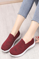 Red Mesh Round Toe Platform Rubber Shoes