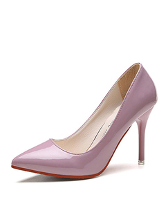 Pink Patent Leather Pointed Toe Platform Stiletto Heels