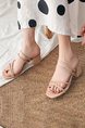 Pink Leather Open Toe Platform Chunky Sandals