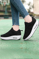Black and White Mesh Round Toe Platform Lace Up Rubber Shoes