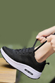 Black and White Mesh Round Toe Platform Lace Up Rubber Shoes