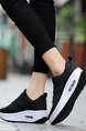 Black and White Mesh Round Toe Platform Lace Up Rubber Shoes