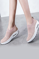 Pink and White Mesh Round Toe Platform Rubber Shoes