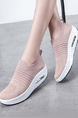 Pink and White Mesh Round Toe Platform Rubber Shoes