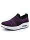Purple Black and White Mesh Round Toe Platform Rubber Shoes