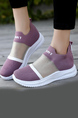 White and Pink Mesh Round Toe Platform Rubber Shoes