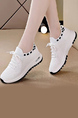 White Mesh Round Toe Platform Lace Up Rubber Shoes