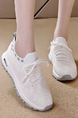 White Mesh Round Toe Platform Lace Up Rubber Shoes