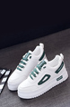 White Leather Round Toe Platform Lace Up Rubber Shoes