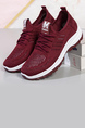 Red and White Mesh Round Toe Platform Lace Up Rubber Shoes