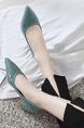 Green Patent Leather Pointed Toe Platform Chunky Heels