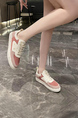 Pink And White Leather Round Toe Platform Cute Rubber Shoes