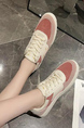 Pink And White Leather Round Toe Platform Cute Rubber Shoes