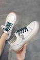 White Leather Round Toe Platform Comfortable Rubber Shoes