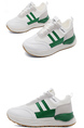 Green White Leather and Mesh Round Toe Platform lace Up Rubber Shoes