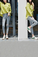 Green White Leather and Mesh Round Toe Platform lace Up Rubber Shoes