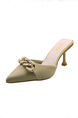 Beige Leather Pointed Toe Platform Stiletto Heel Formal Shoes