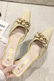 Beige Leather Pointed Toe Platform Stiletto Heel Formal Shoes