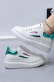 White Leather Round Toe Platform Rubber Student Sports Shoes