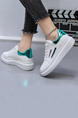 White Leather Round Toe Platform Rubber Student Sports Shoes