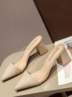 Apricot Suede Pointed Toe Platform Formal Pumps Casual Heels