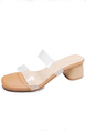 Brown Leather Round Toe Platform Transparent Suede Summer Heel