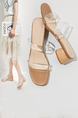 Brown Leather Round Toe Platform Transparent Suede Summer Heel
