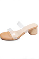 Brown Leather Round Toe Platform Transparent Suede Summer Heel