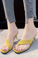 Yellow Suede Square Toe Platform Transparent Casual Sandal Heel