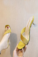 Yellow Suede Square Toe Platform Transparent Casual Sandal Heel