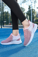 Pink Mesh Round Toe Platform Womens Sneakers Rubber Shoes