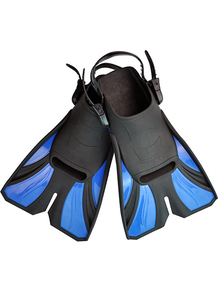 Black and Blue Unisex Contrast Set Feet Frog Fins Swimwear for Swimming Diving