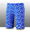 Blue and White Plus Size Contrast Printed Swim Shorts Swimwear for Swimming
