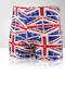 White Red and Blue Plus Size Contrast British Flag Swim Shorts Swimwear for Swimming
