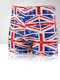 White Red and Blue Plus Size Contrast British Flag Swim Shorts Swimwear for Swimming
