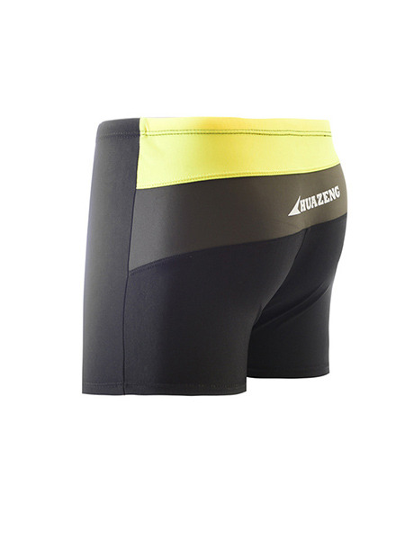 Black and Yellow Plus Size Contrast Linking Swim Shorts Swimwear for Swimming