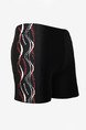 Black Plus Size Contrast Located Printing Side Swim Shorts Swimwear for Swimming