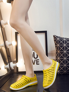 Yellow EVA Round Toe Platform 3cm Sandals