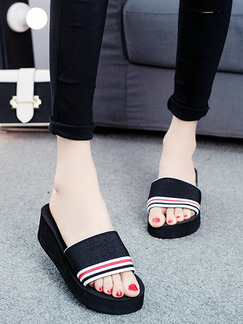 Black Red and White EVA Open Toe Platform 5.5cm Sandals