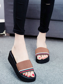Black and Brown EVA Open Toe Platform 5.5cm Sandals