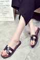 Black Leather Open Toe Platform 1cm Sandals for Casual