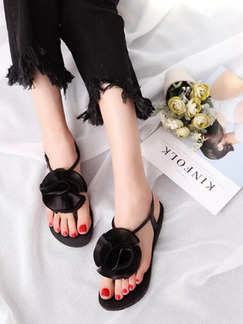 Black Leather Open Toe Platform 1cm Sandals